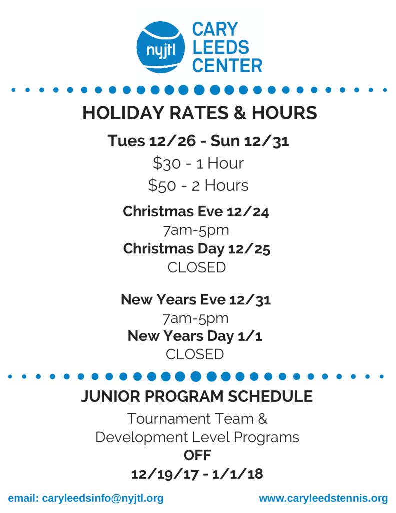 thumbnail of Christmas and New Years Hours